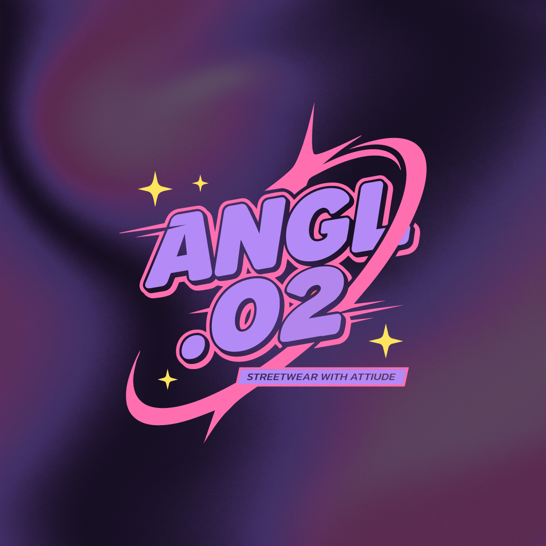 โลโก้ ANGL.02 บนพื้นหลังไล่สีม่วง-ชมพูเบลอ