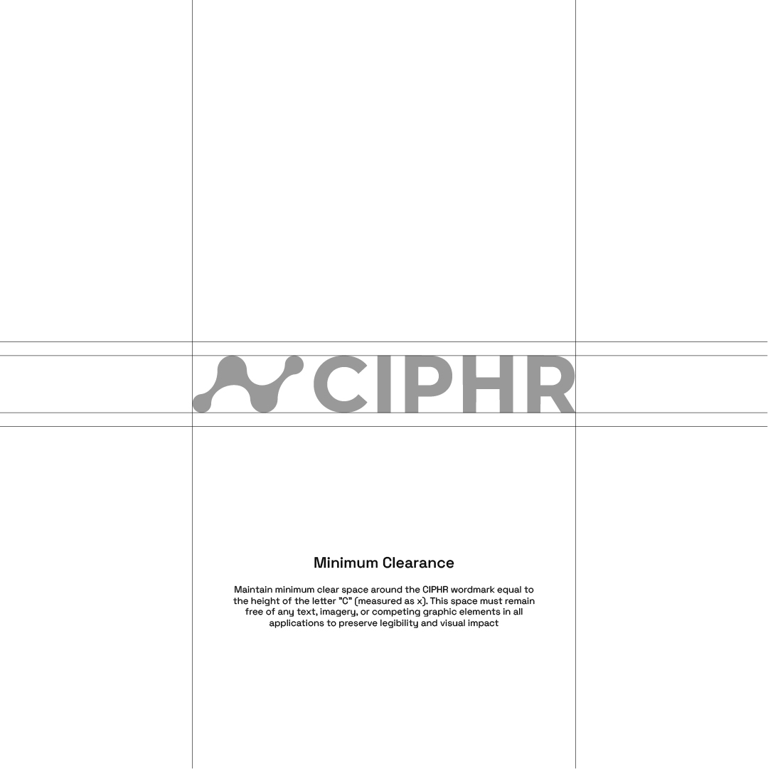 ไกด์ระยะห่างขั้นต่ำรอบโลโก้ CIPHR